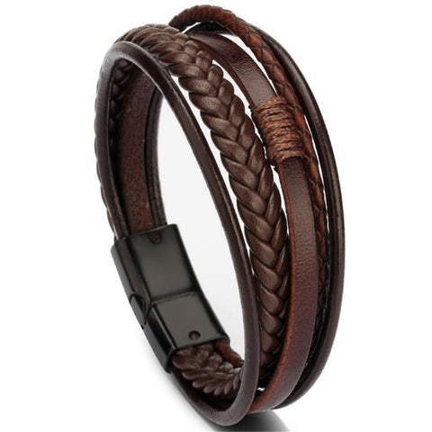 Leather Bracelets Mens Multilayer Man