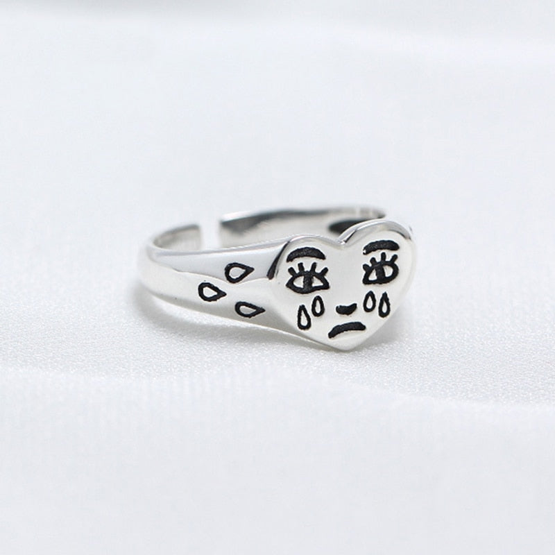 Cry Face Ring  Trendy Fashion