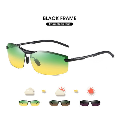 Day&Night Photochromic Polarized Sunglasses Men UV400